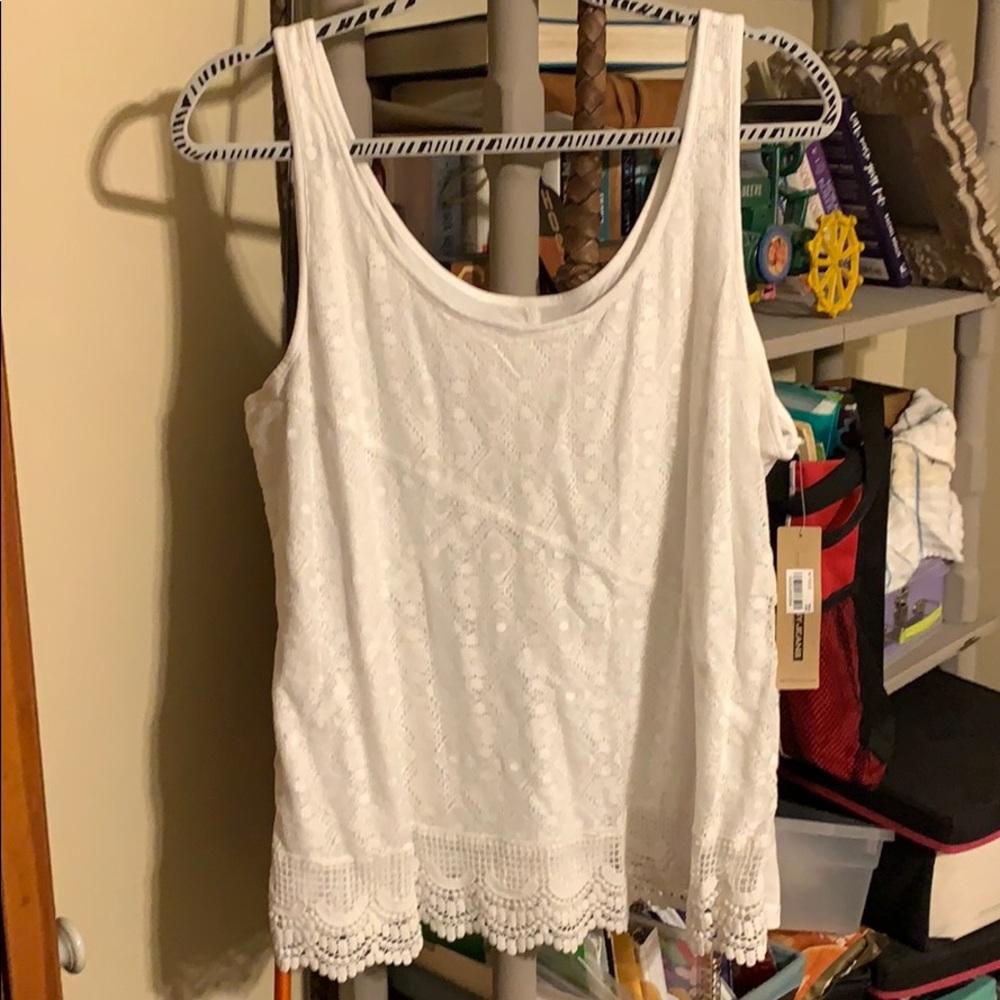 Lacey, white tank
